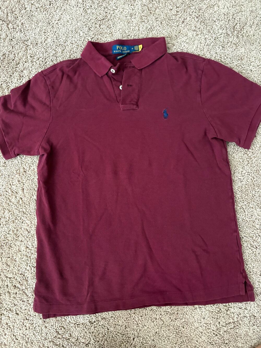 POLO Ralph Lauren Custom Slim Fit Polo Men Medium Maroon Red